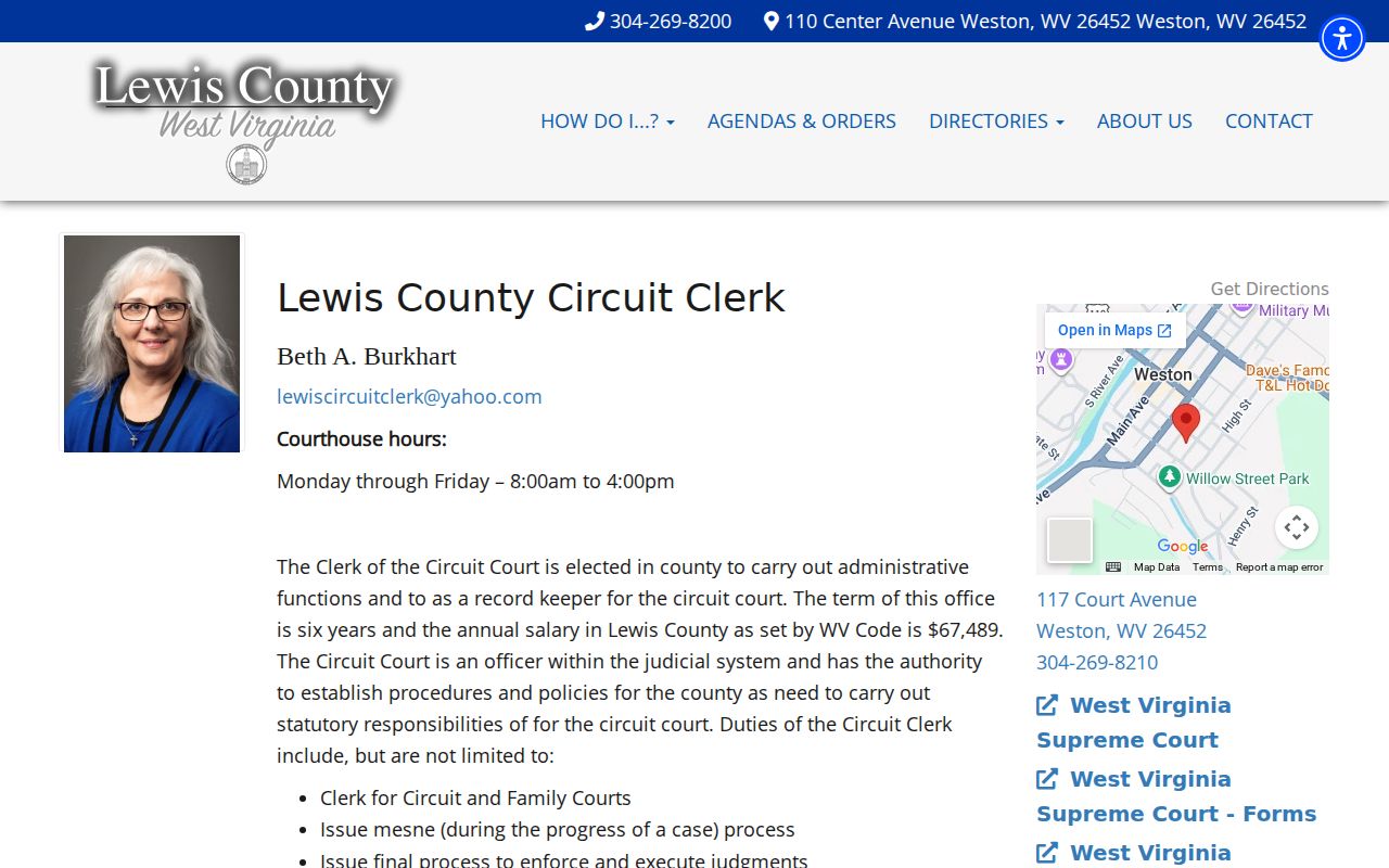 Lewis County Circuit Court case records clerk information